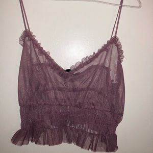 Sheer Cropped Tank Top